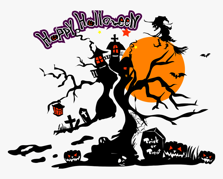 Halloween Witch Moon Clipart ハロウィン 魔女 イラスト 月 Hd Png Download Kindpng