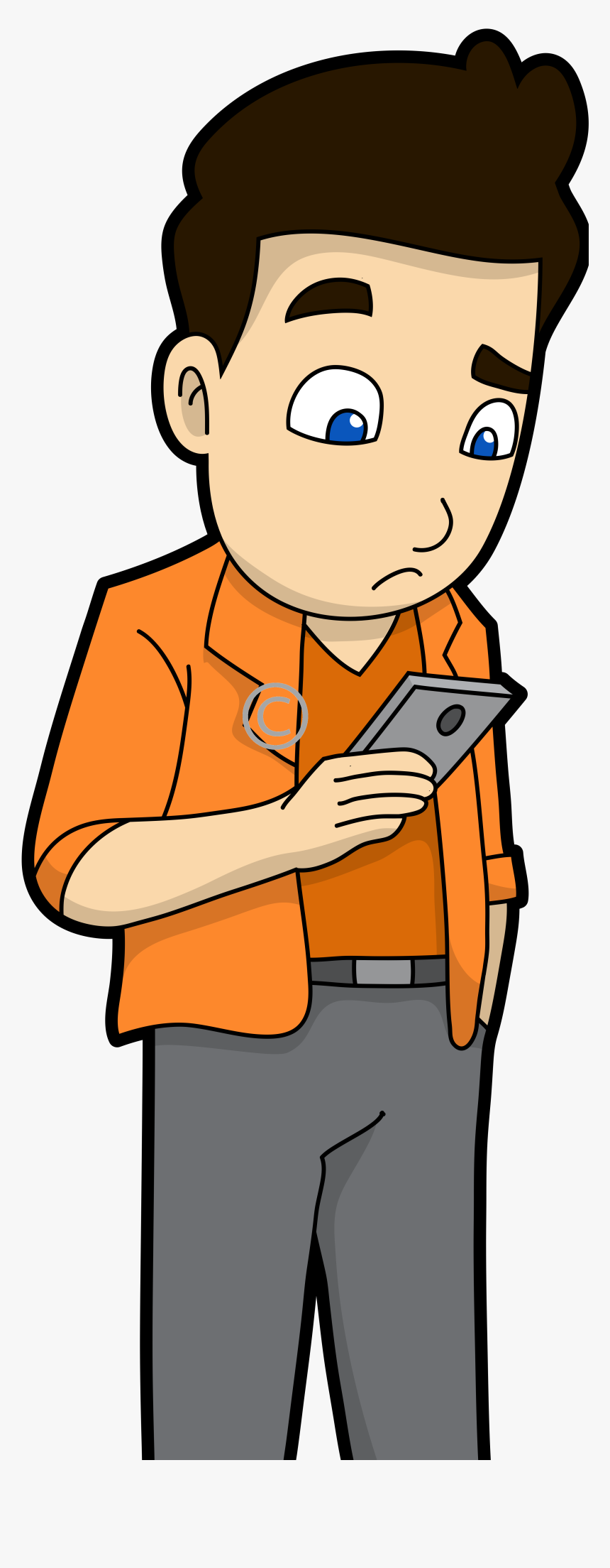 Man Using Phone Cartoon, HD Png Download, Free Download