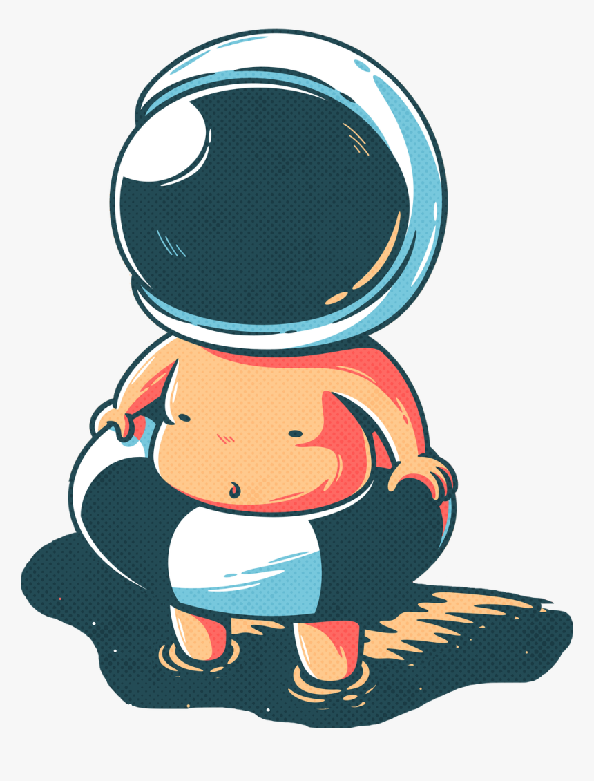Swimming Astronaut Cartoon, HD Png Download, Free Download