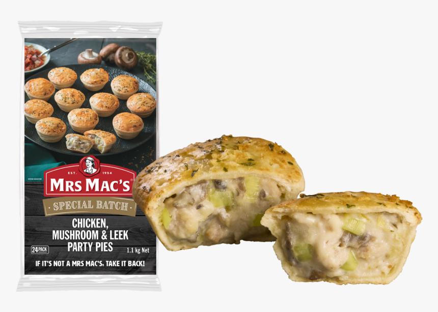 Chicken, Mushroom And Leek Party Pies - Chicken And Veg Pie Mrs Mac, HD Png Download, Free Download