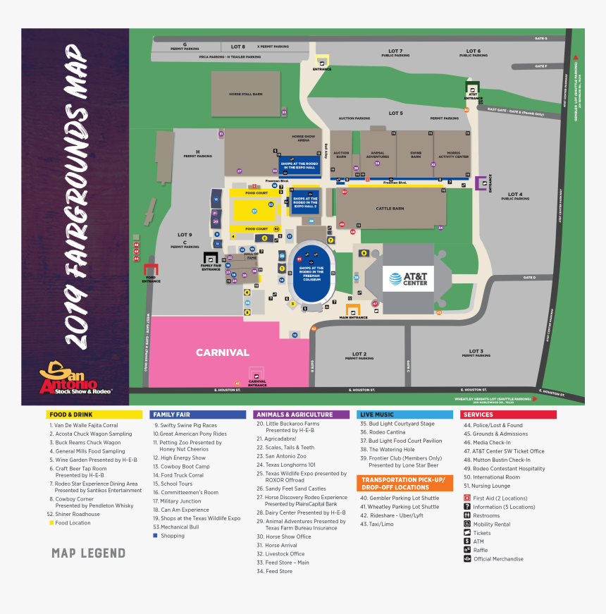 Transparent Carnival Rides Png - Houston Rodeo Map 2019, Png Download, Free Download