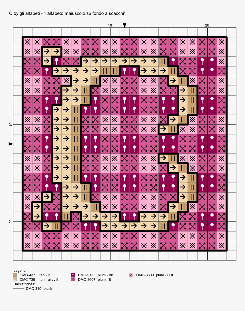 Uppercase Alphabet On Checkered Background Cross Stitch - Cross Stitch Alfabeto Maiuscolo Su Fondo A Scacchi, HD Png Download, Free Download