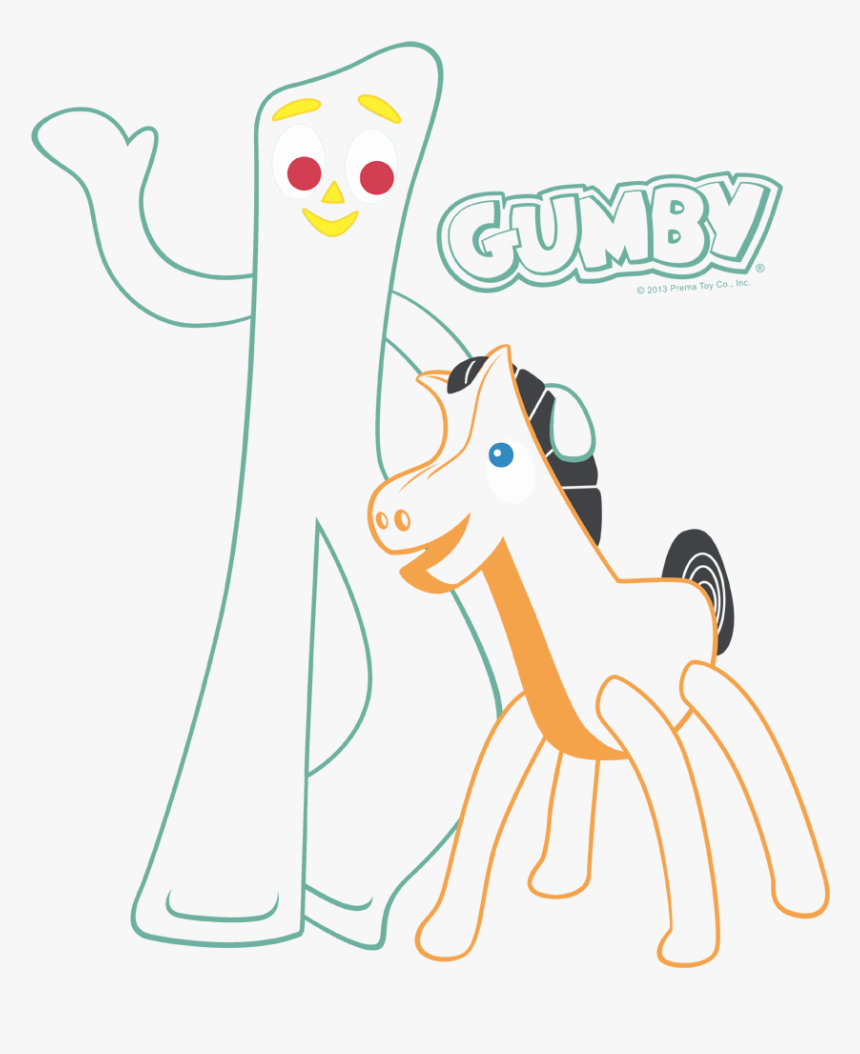 Transparent Tshirt Outline Clipart - Gumby And Pokey Outlines, HD Png Download, Free Download