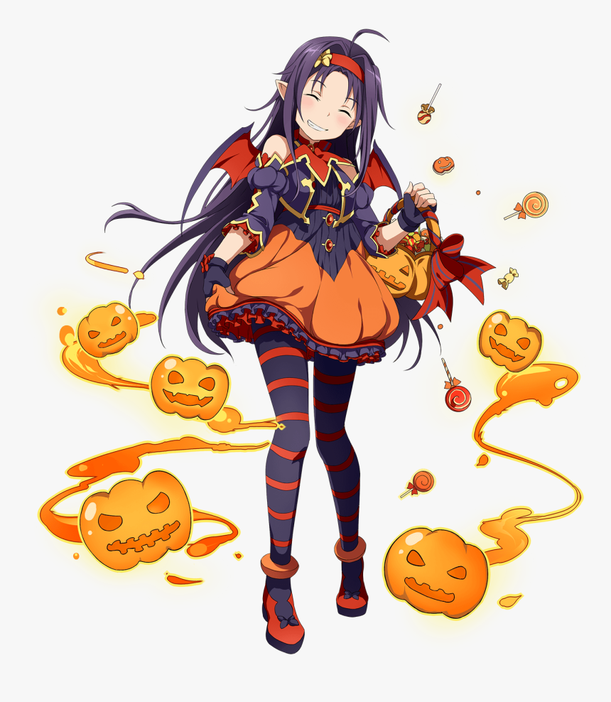 1girl Ahoge Bat Wings Blush Bucket Carrying Closed - Yuuki Konno Halloween, HD Png Download, Free Download