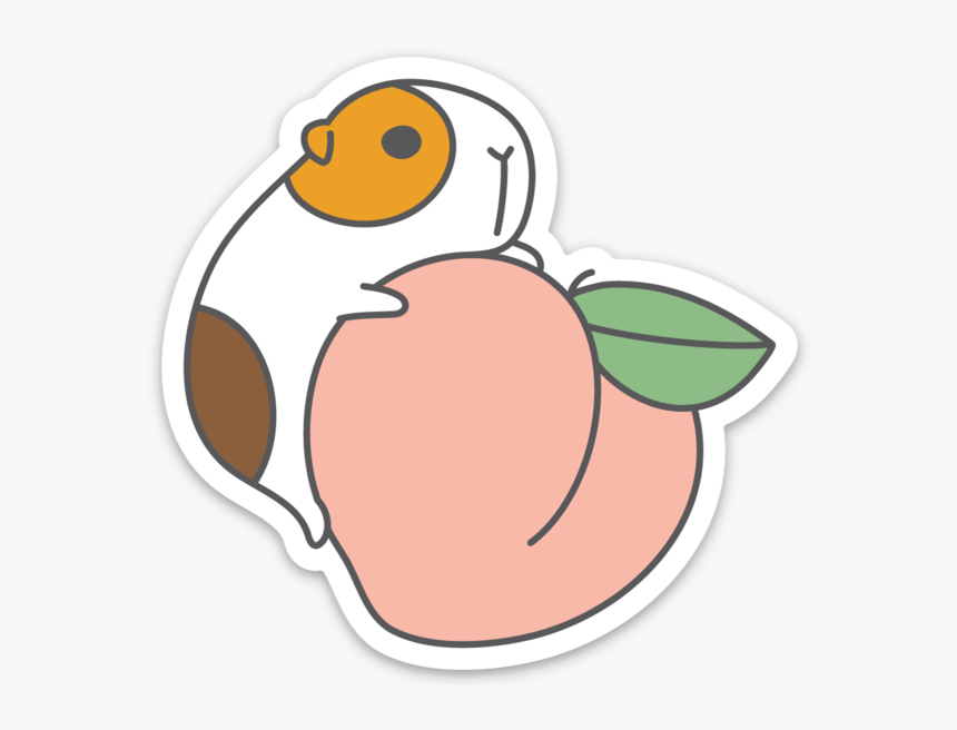 G U I N E A Pig And Peach Vinyl Sticker , Png Download - Guinea Pig Stickers, Transparent Png, Free Download