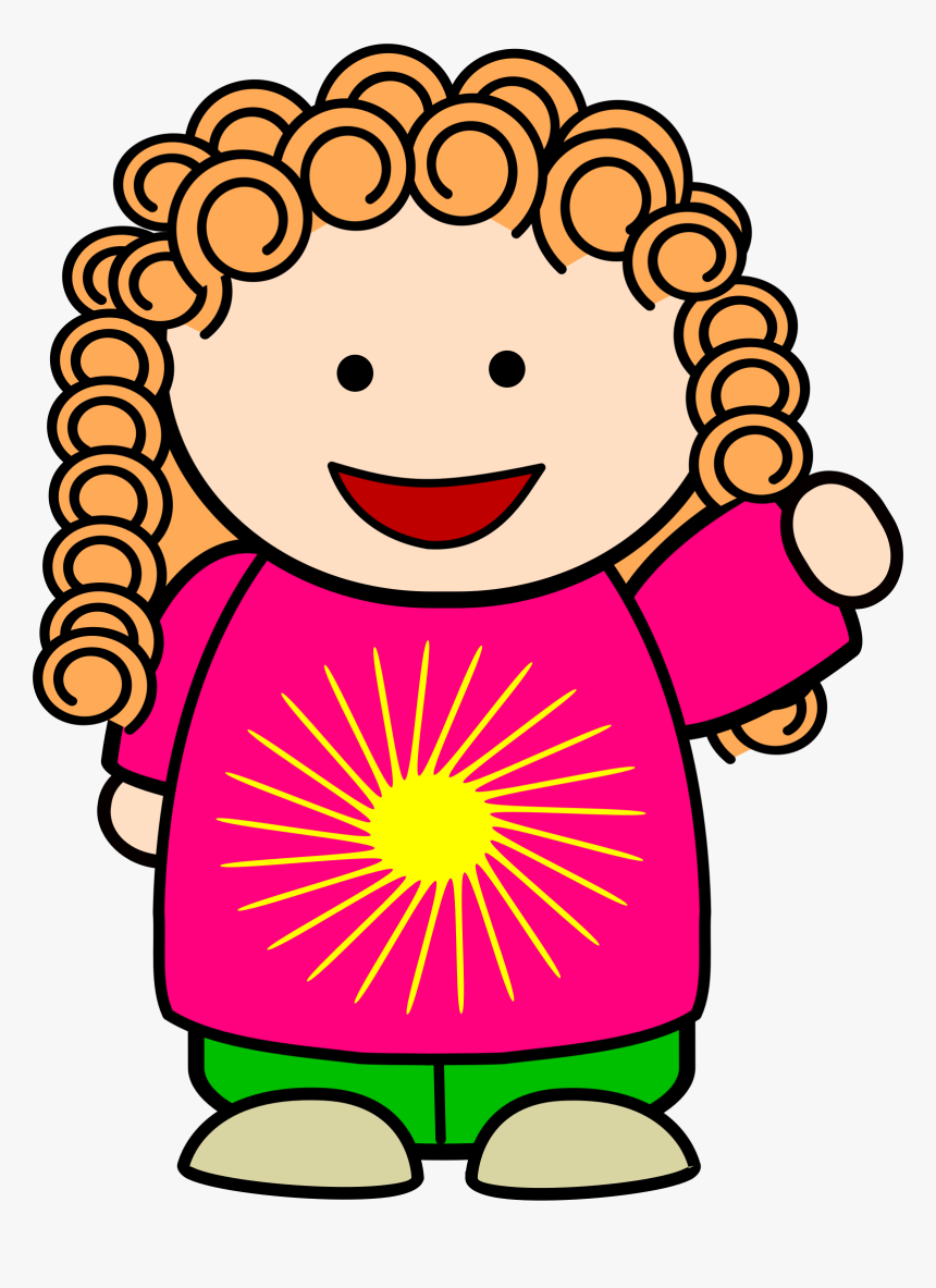 This Free Icons Png Design Of Smiling Red-haired Girl - Anak Rambut Keriting Kartun, Transparent Png, Free Download