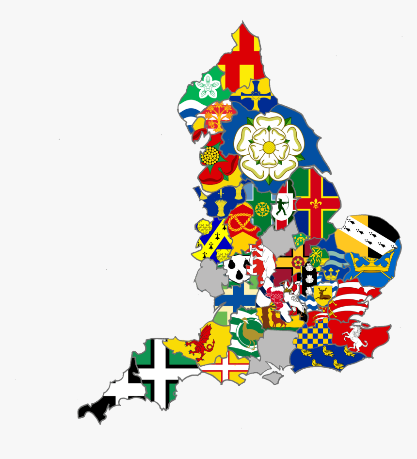 England Flag Map - England And Wales Flag, HD Png Download, Free Download