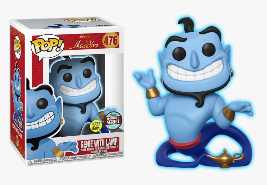 Genie With Lamp Glow In The Dark Pop Vinyl Figure - Disney Aladdin Genie With Lamp Glow )- Specialty Series, HD Png Download, Free Download