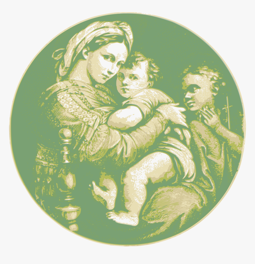 Madonna Della Seggiola 04 Clip Arts - Renaissance Madonna And Child Painting, HD Png Download, Free Download