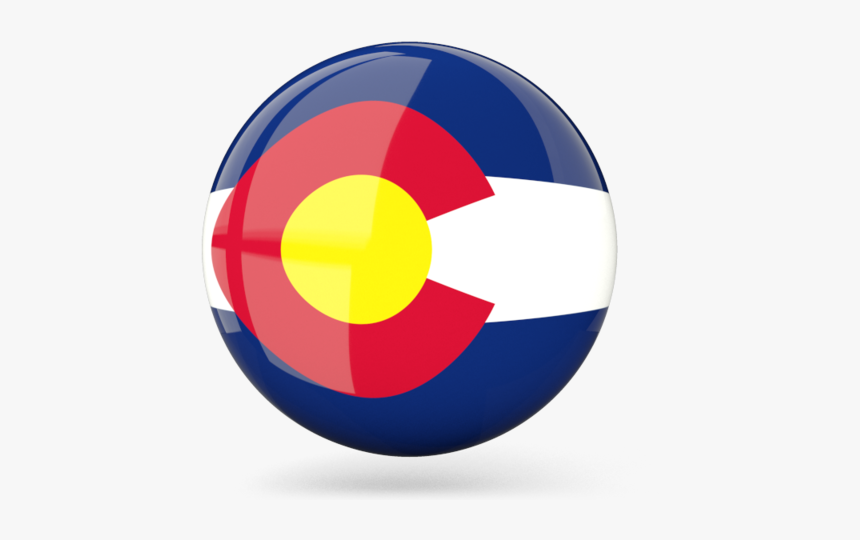 Glossy Round Icon - Colorado State Flag, HD Png Download, Free Download