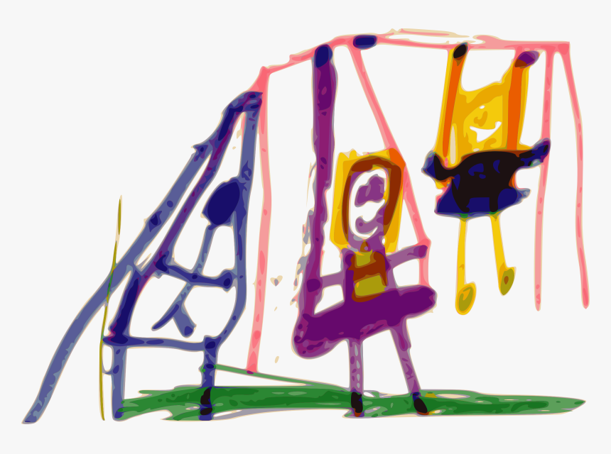 Kindergarten Art Swing Clip Arts - Png Kindergarten Drawing, Transparent Png, Free Download