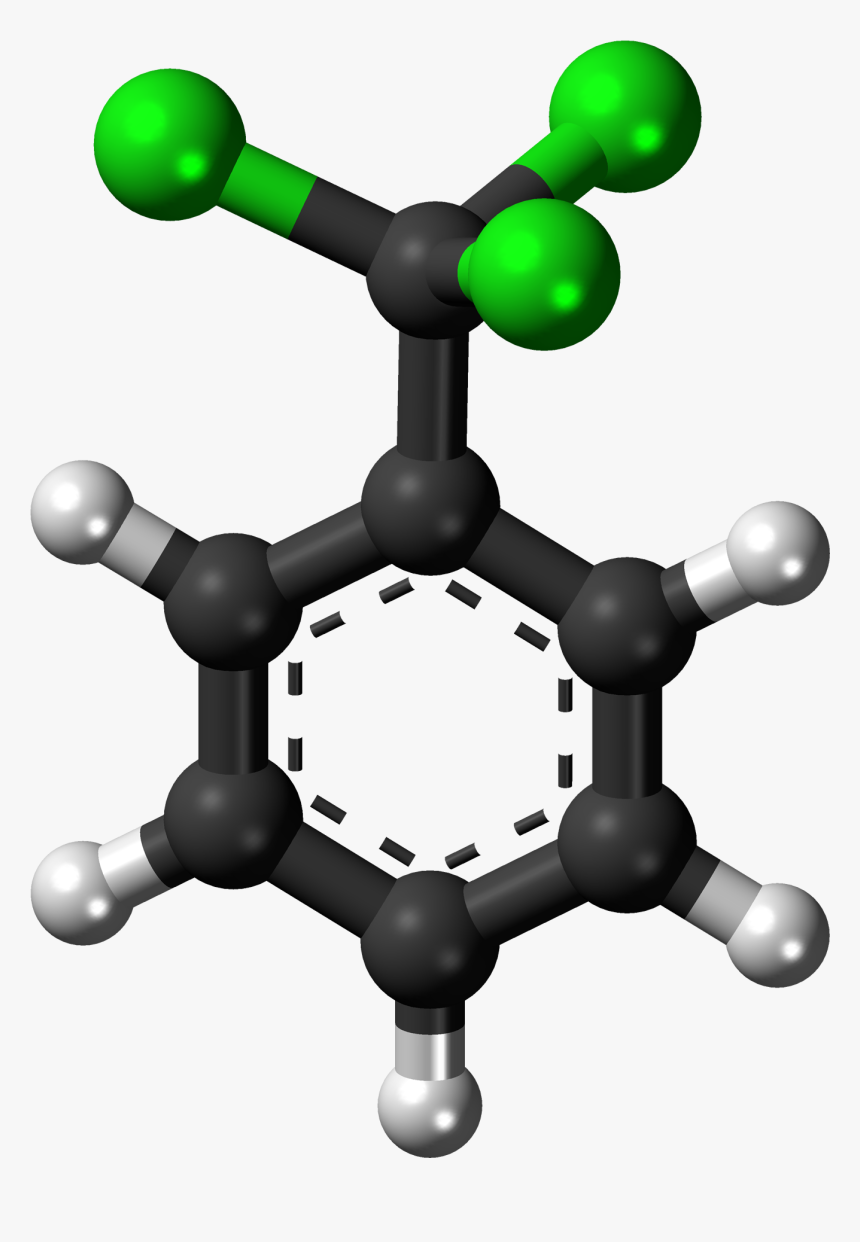 Ball And Stick Model Of The Benzotrichloride Molecule - 3d Model Of Para Aminobenzoic Acid, HD Png Download, Free Download