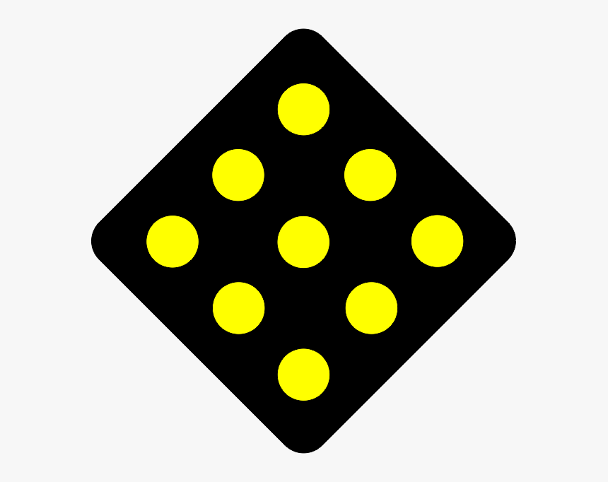 Object Marker Sign, Hd Png Download - Black Road Sign With Yellow Dots, Transparent Png, Free Download