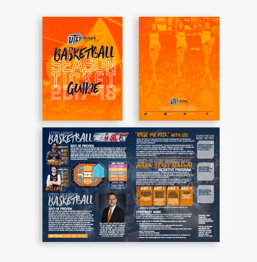 Utep Basketball Season Ticket Brochure , Png Download - Basketball Brochure Season Tickets, Transparent Png, Free Download