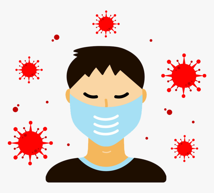 Coronavirus Face Mask Cartoon Hd Png Download Kindpng