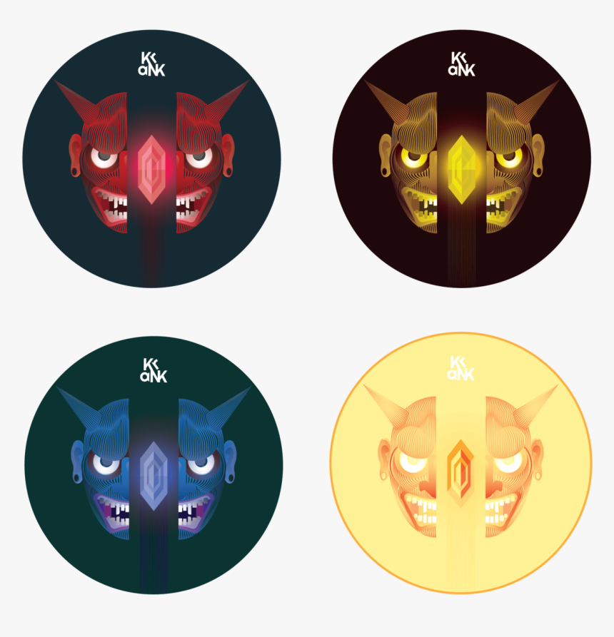 Oni Mask Sticker - Illustration, HD Png Download, Free Download