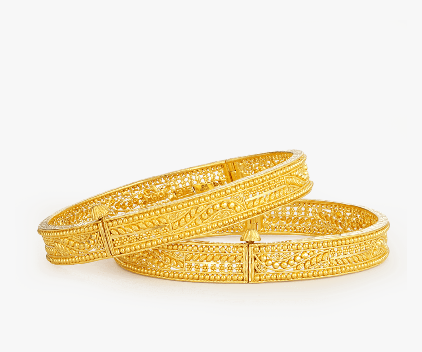 21294 22ct Gold Jali Bangles, HD Png Download, Free Download