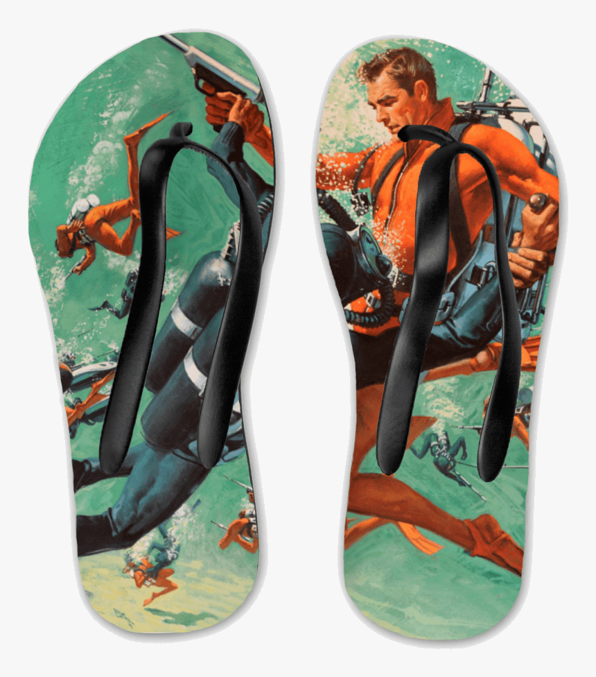 Retro James Bond Thunderball - Flip-flops, HD Png Download, Free Download