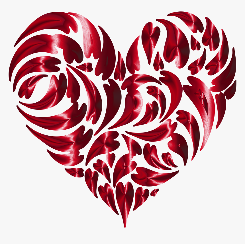 Abstract Distorted Heart Fractal Vermilion No Background, HD Png Download, Free Download