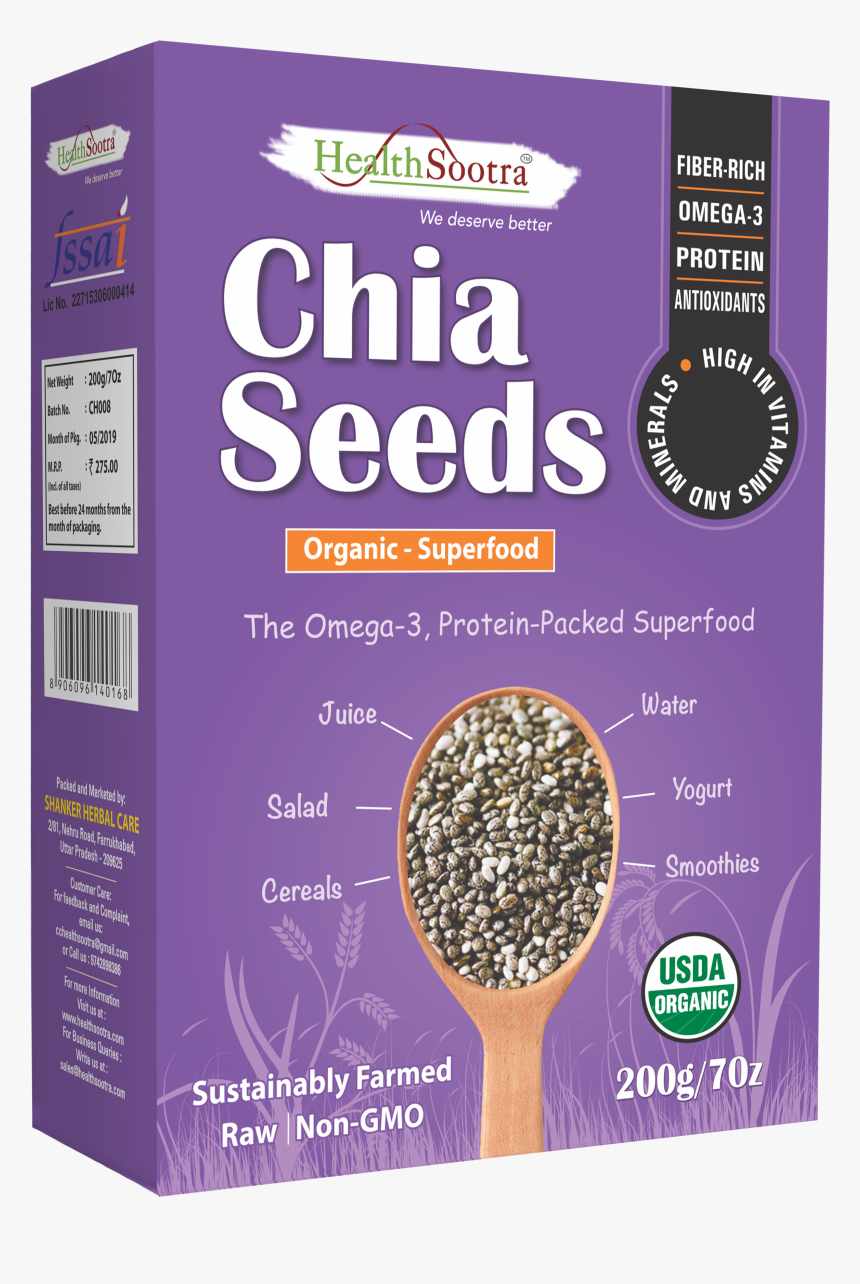 Chia Seeds Front - Brown Rice, HD Png Download, Free Download
