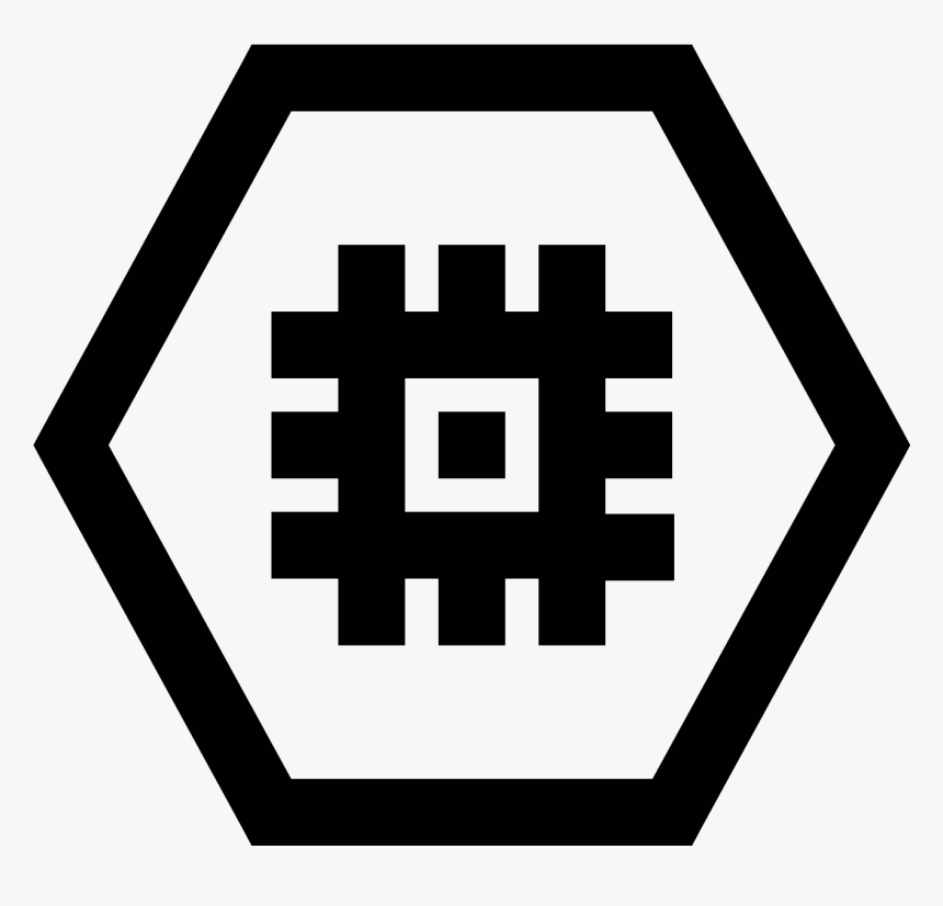 There Is An Outline Of A Hexagon - Compute Icon, HD Png Download, Free Download