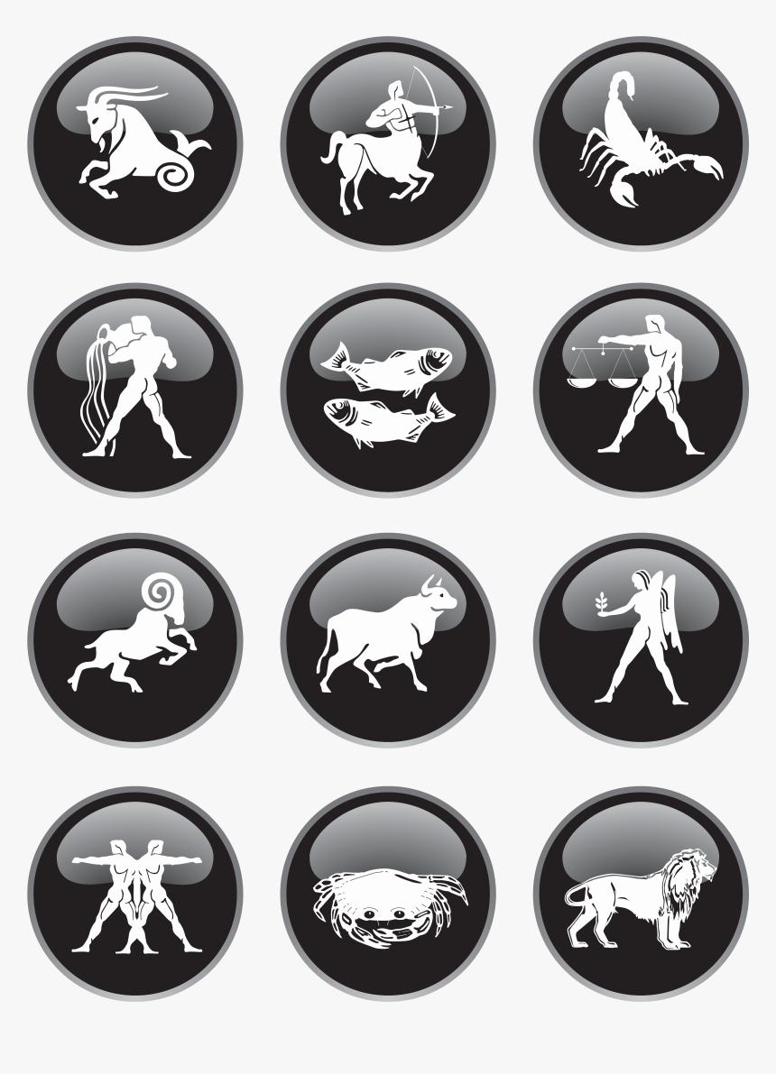 Black Zodiac Signs Png Clipart Picture Belier - Zodiac Signs Symbols Png, Transparent Png, Free Download