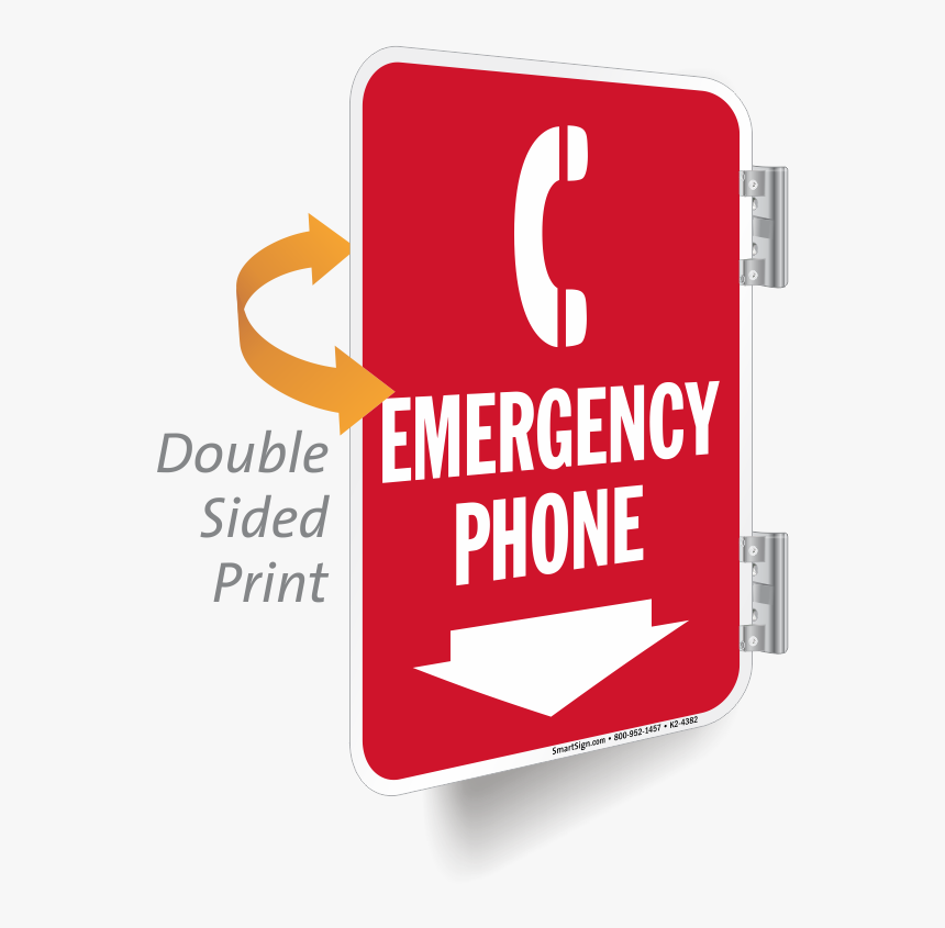 Emergency Phone Double Sided Metal Sign - Sign, HD Png Download, Free Download