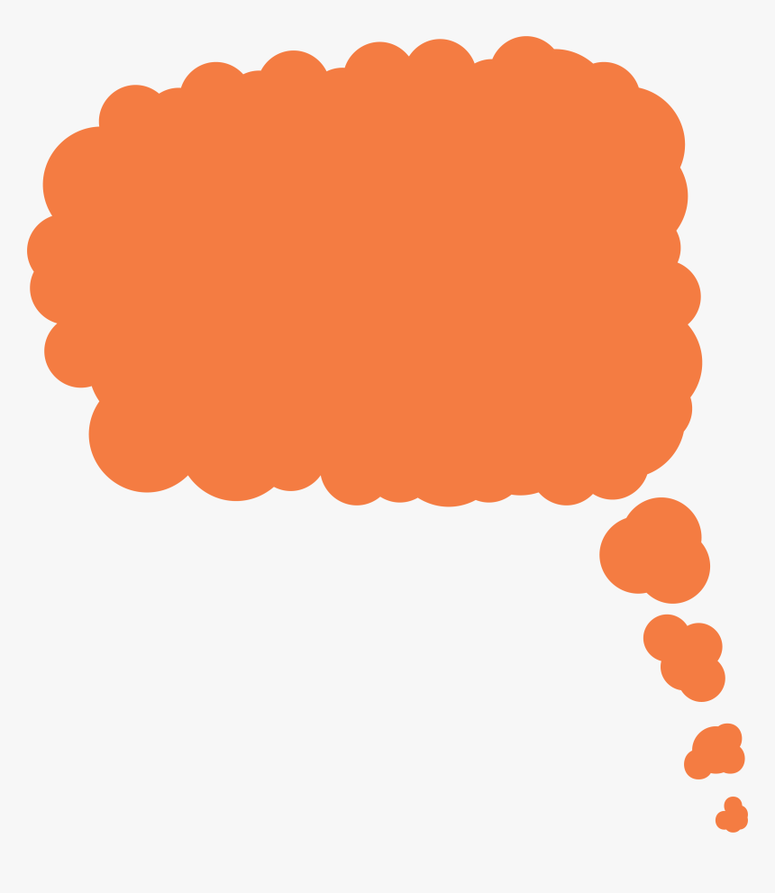 Media Militia Thought And Speech Bubbles-082 - Orange Thinking Bubble, HD Png Download, Free Download