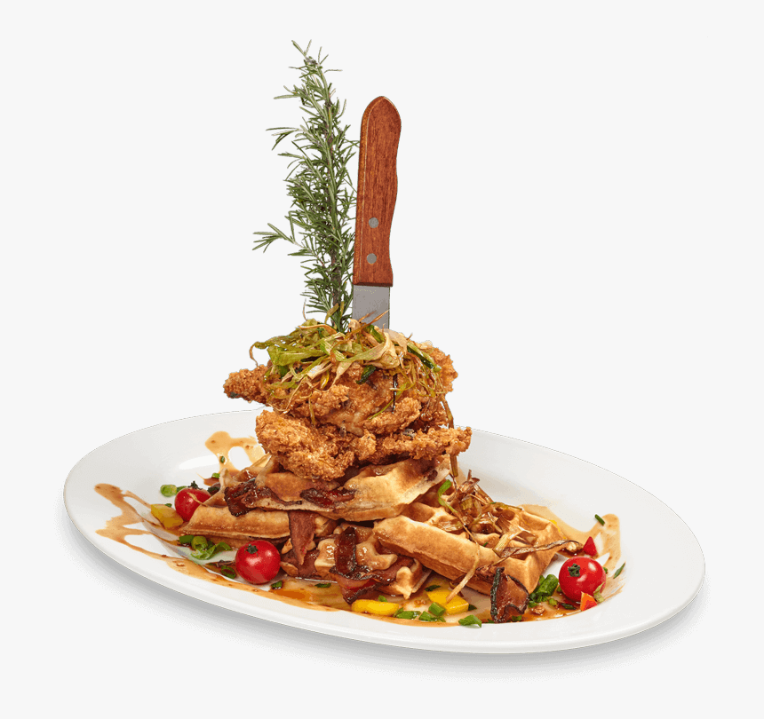 Andy"s World Famous Fried Chicken Waffle Tower - Hash House A Go Go Sage Fried Chicken, HD Png Download, Free Download