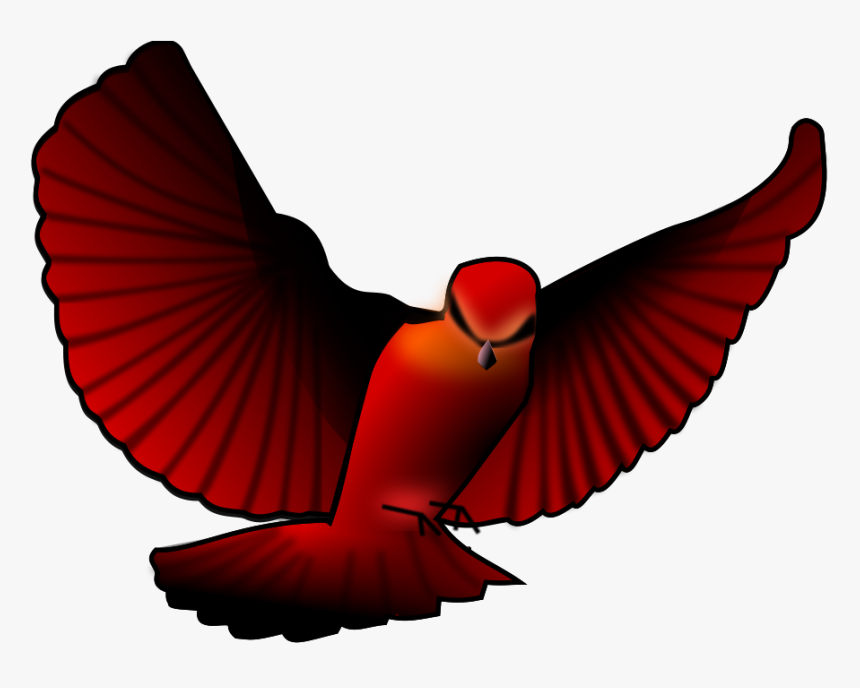 Birds Clipart Free Clipart Image - Red Bird Flying Clipart, HD Png Download, Free Download