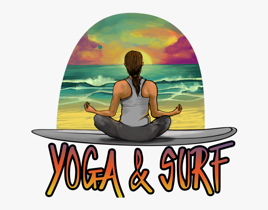 Yoga And Surf Vector Art Water Colors Icon Sea Tshirt - Sitting, HD Png Download, Free Download