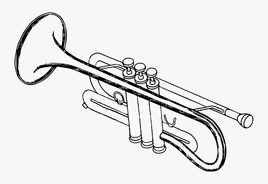 Trumpet Clip Art Hostted Wikiclipart - Trumpet Clipart Black And White, HD Png Download, Free Download