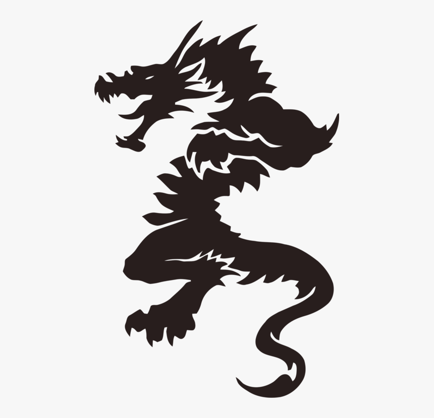 Visual Arts,art,monochrome Photography - Simple Dragon Tattoo Outline, HD Png Download, Free Download