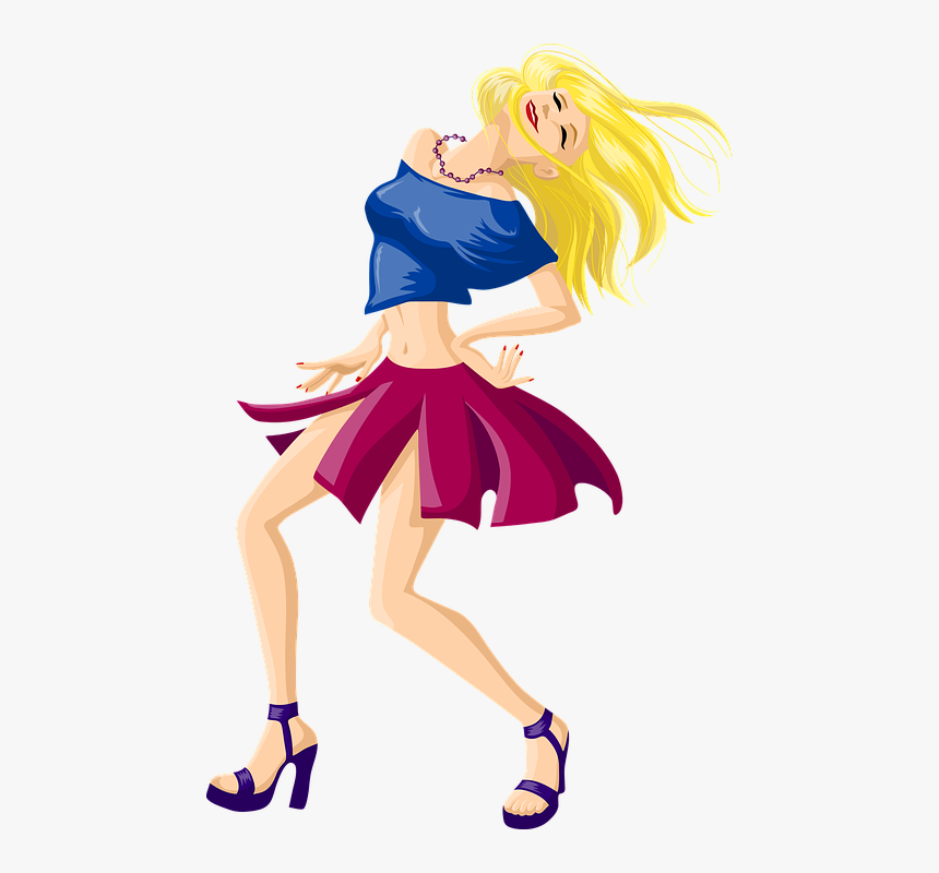 Dancing, Girl, Attractive, Sexy, Disco, Fashion, Young - Dancing Girl Png Transparent Cartoon, Png Download, Free Download