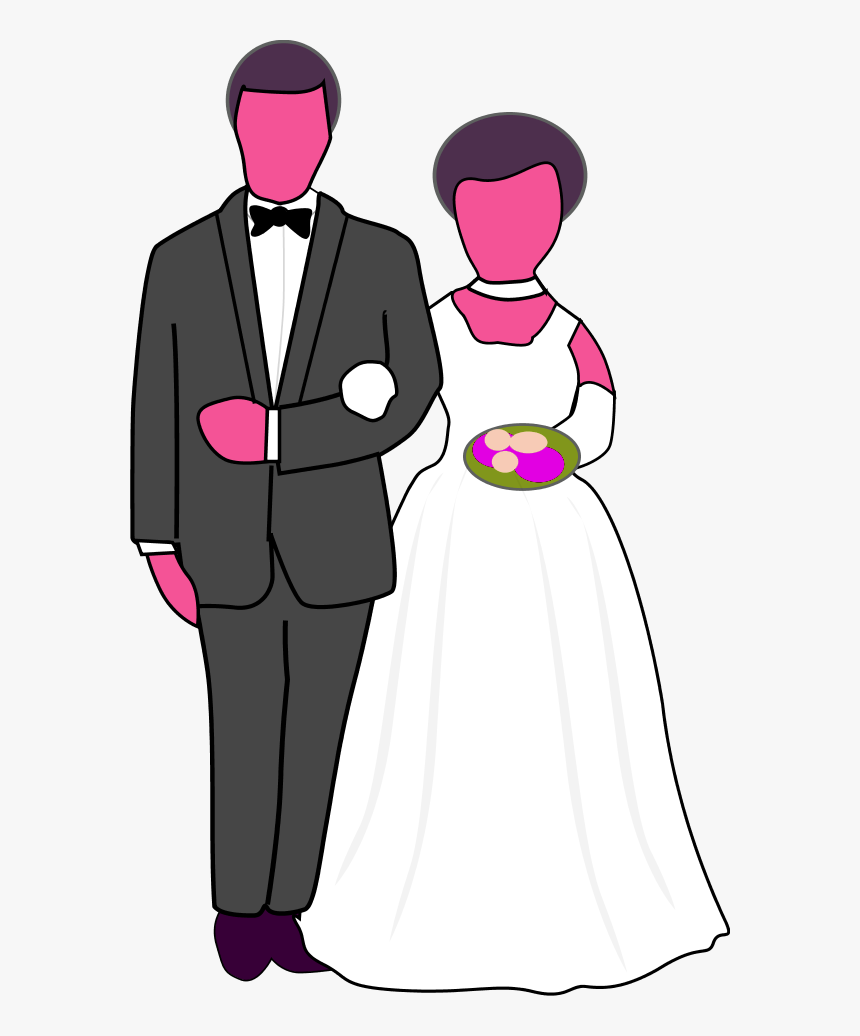 Transparent Couple Clipart - Groom And Bride Caricature, HD Png Download, Free Download