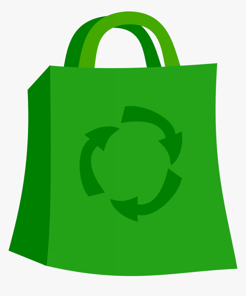 Free Green Shopping Bag - Reusable Shopping Bag Cartoon, HD Png Download, Free Download