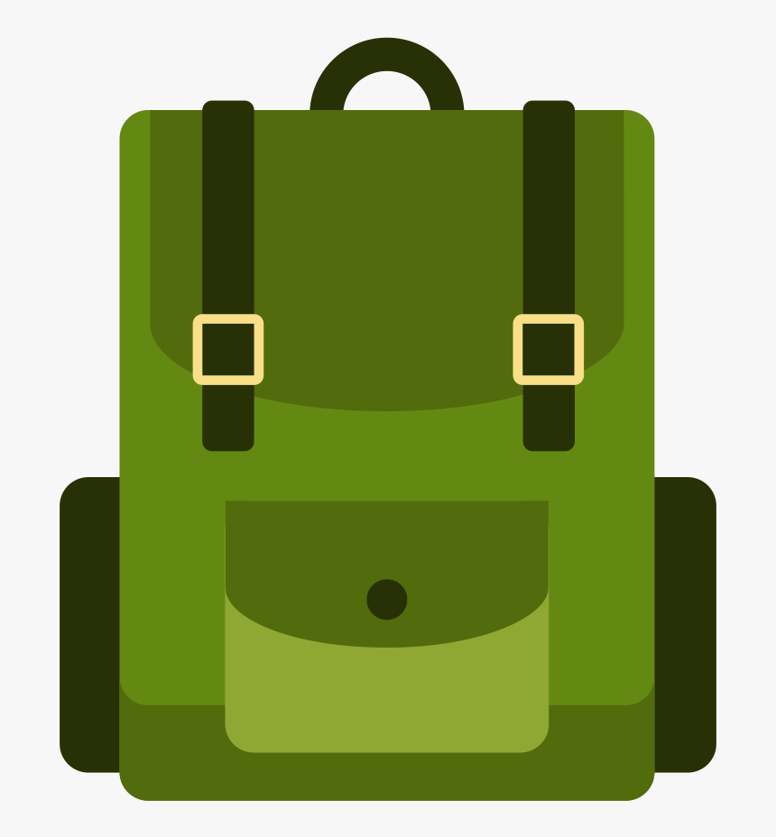 Camping Bag Flat Icon Vector - Backpack Icon Png Green, Transparent Png, Free Download