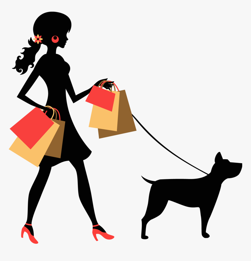 Dog Euclidean Vector Silhouette Photography Bag - Ragazza Con Il Cane Disegno, HD Png Download, Free Download