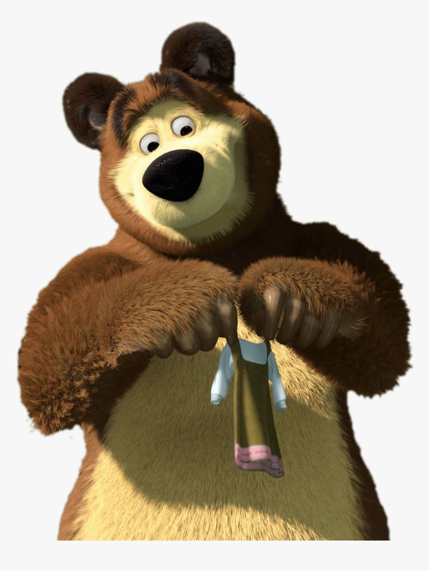 Bear Holding Up Tiny Dress - Masha And The Bear, HD Png Download, Free Download