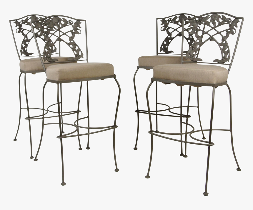 Cream Wrought Iron Bar Stools, HD Png Download, Free Download