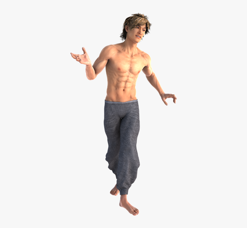 Hacer, 3d, Hombre, Guapo, Persona, Caminar, Feliz - Barechested, HD Png Download, Free Download