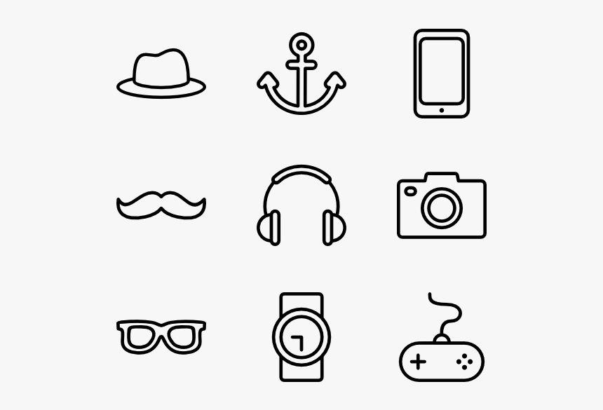 Hipster - Line Art, HD Png Download, Free Download