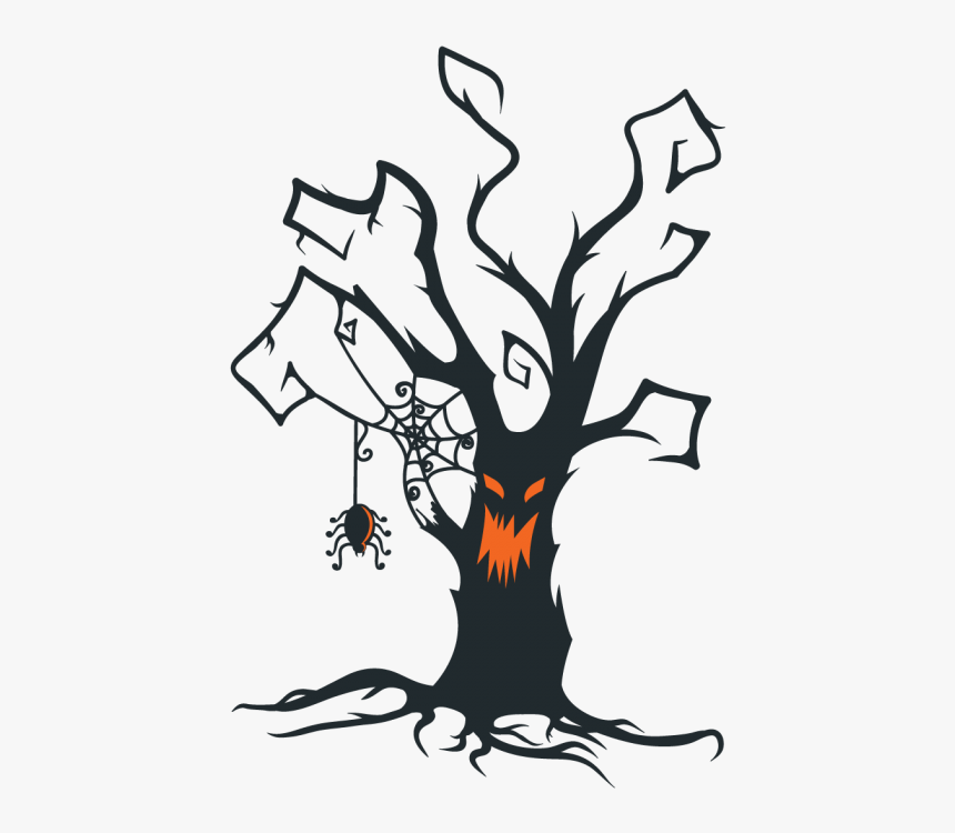 Transparent Carnival Clip Art - Halloween Creepy Tree Silhouette, HD Png Download, Free Download