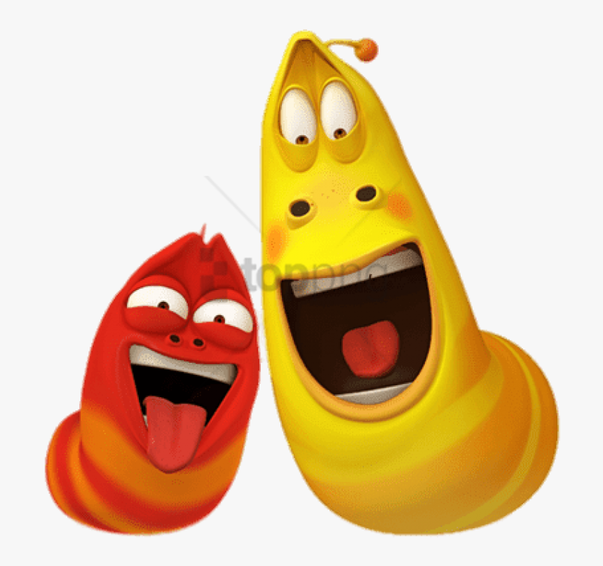 Larva Red And Yellow Funny Faces Png - Larva Cartoon, Transparent Png, Free Download