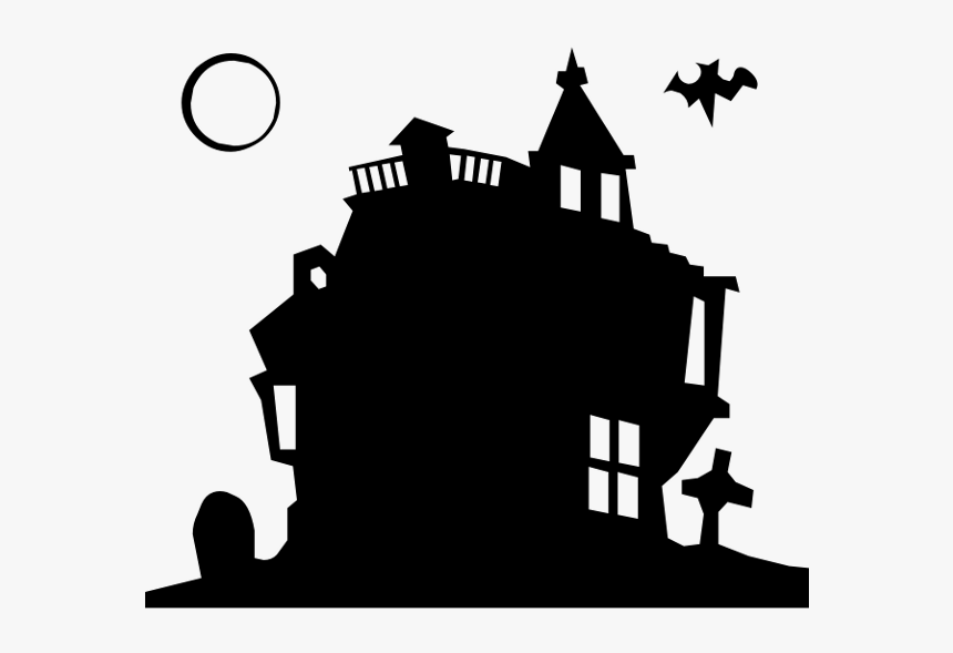 Halloween House Transparent Background Png Download - Silhouette Haunted House Transparent Background, Png Download, Free Download