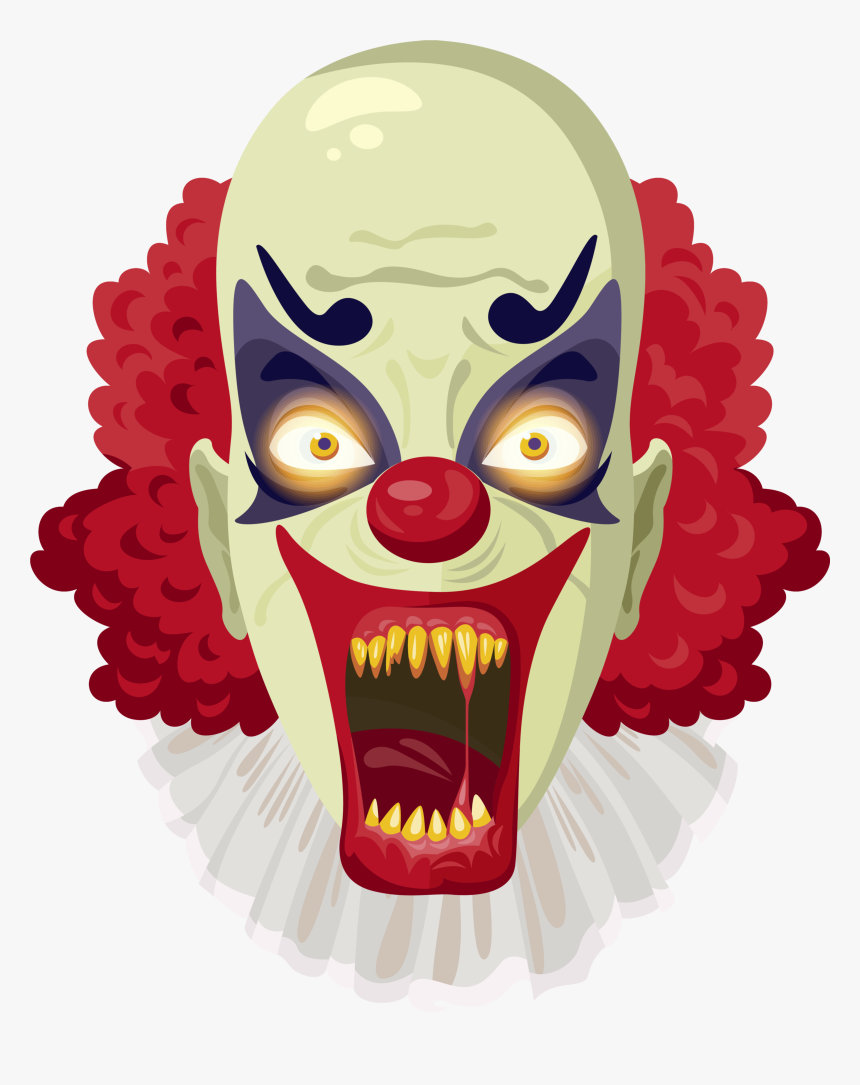 Clipart Halloween Creepy - Scary Clown Transparent Background, HD Png Download, Free Download