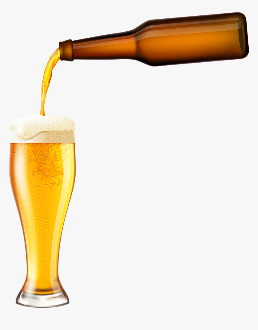 Drink Clipart Alcohol - Drinking Beer Bottle Png, Transparent Png, Free Download