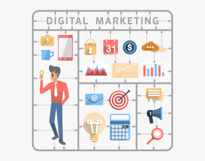 Digital Marketing Pieces, HD Png Download, Free Download