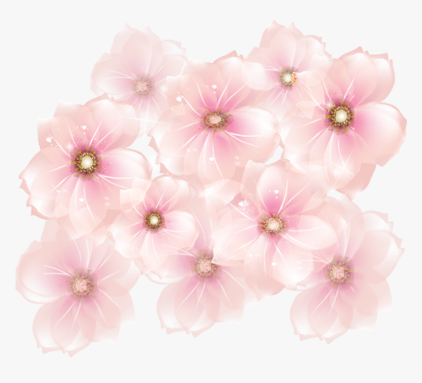 Clip Art Pink Flowers Transparent Background - Pink Flower Transparent Background, HD Png Download, Free Download
