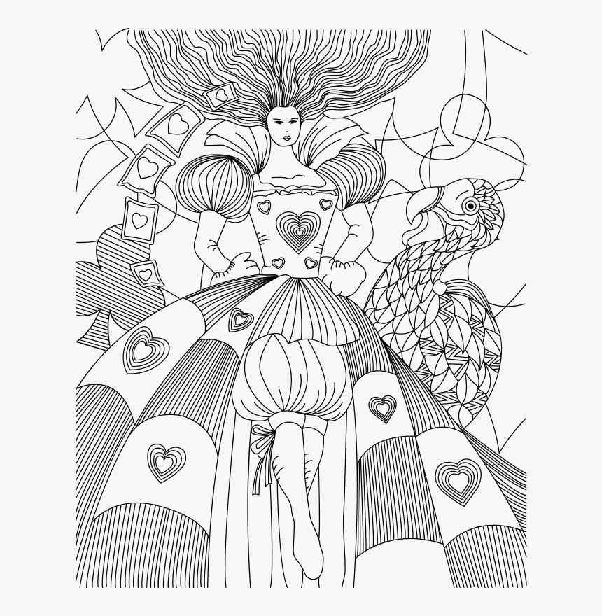 Queen Of Hearts - Coloring Page Queen Of Hearts, HD Png Download, Free Download